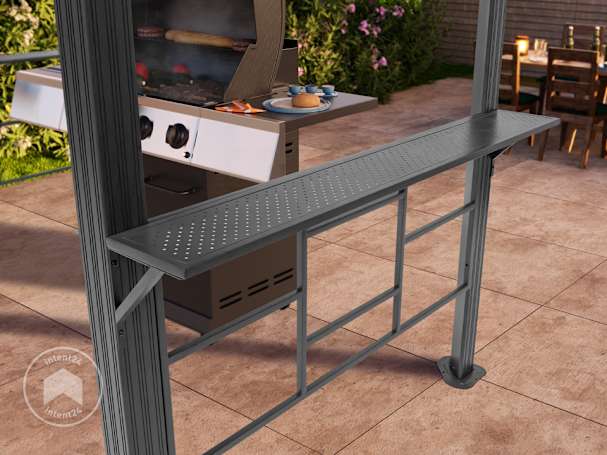 Support latéral abri barbecue