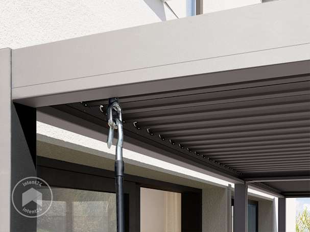 Pergola bioclimatique avec manivelle