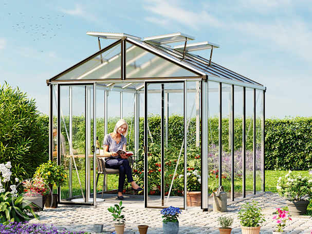 Serre de jardin en verre
