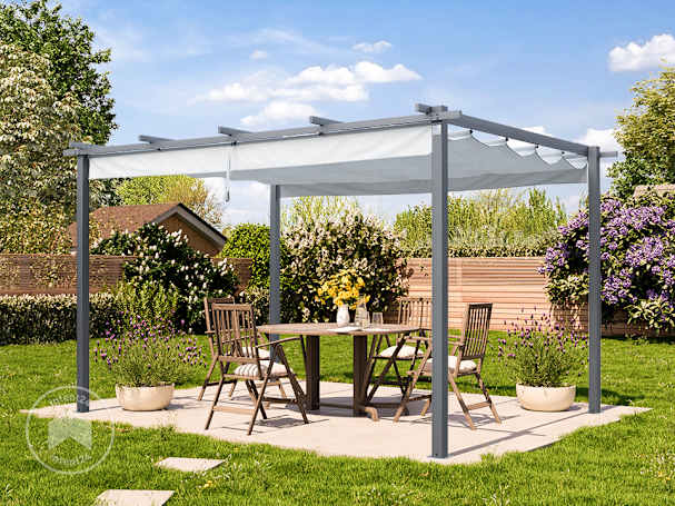 Pergola avec toit en toile rétractable