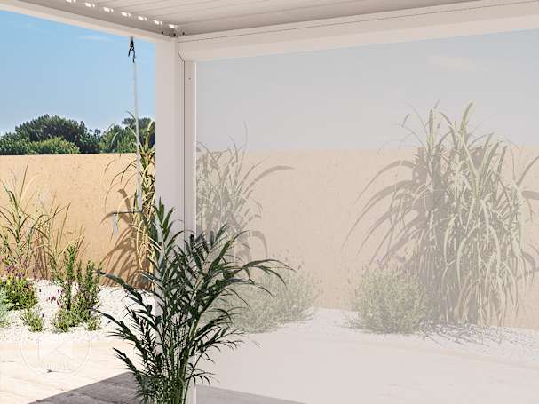 Pergola fermée sur sable