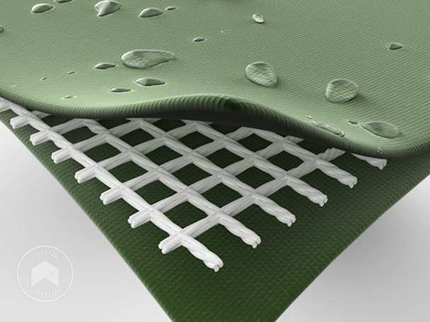 Détail intérieur d'une bâche PVC