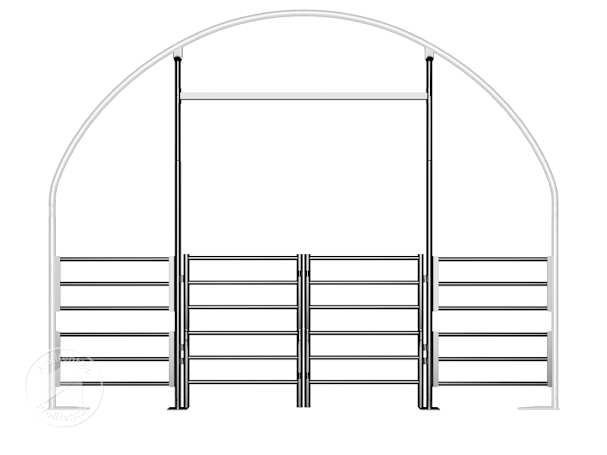 Hek paneel met gesloten poort