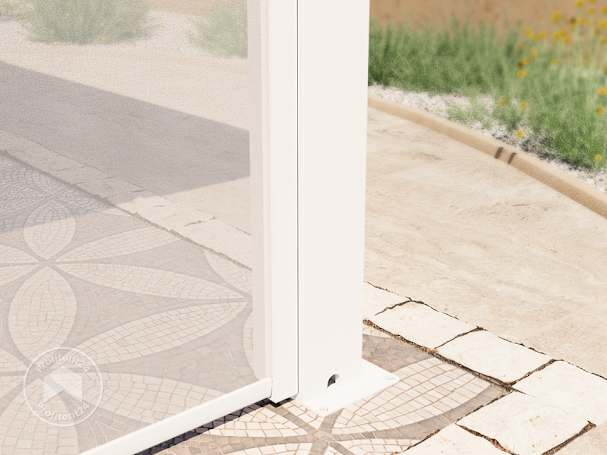 Pergola screen met zip-functie in rails