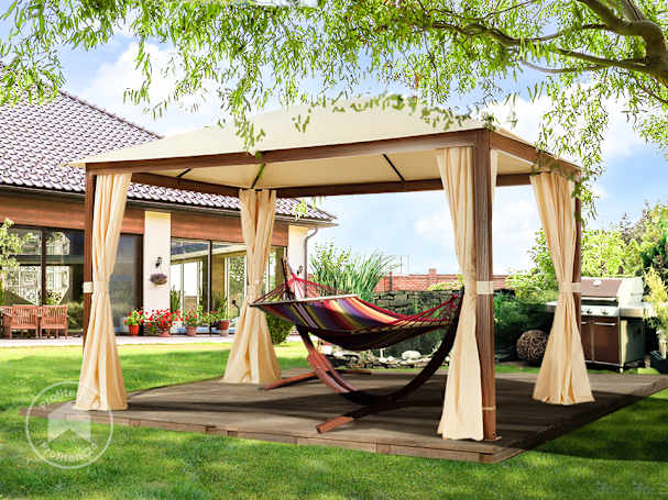 Tuinpaviljoen met elegante zijwanden