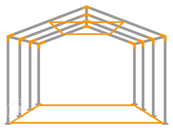Partytent met verstevigd frame