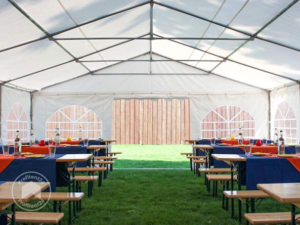 Verbindingsklemmen en regengoten voor Easy up partytenten