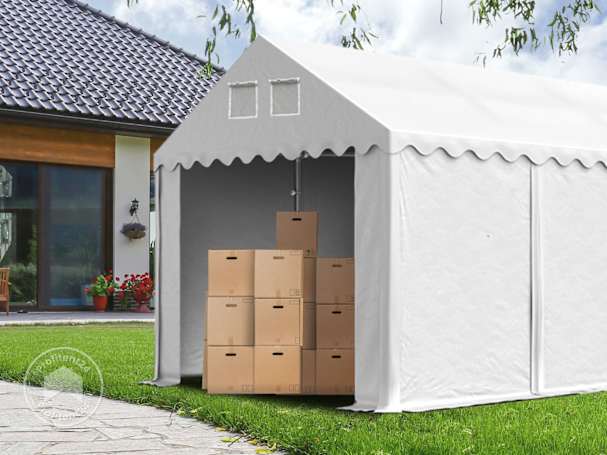 Tijdelijke opslagtent tijdens verbouwing