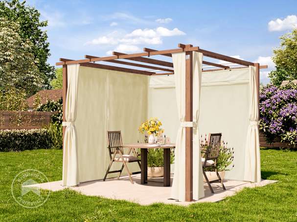 Pergola met gordijnen