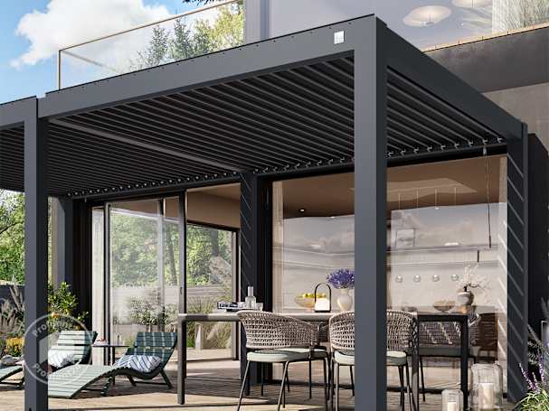 Aluminium pergola met lamellen dak