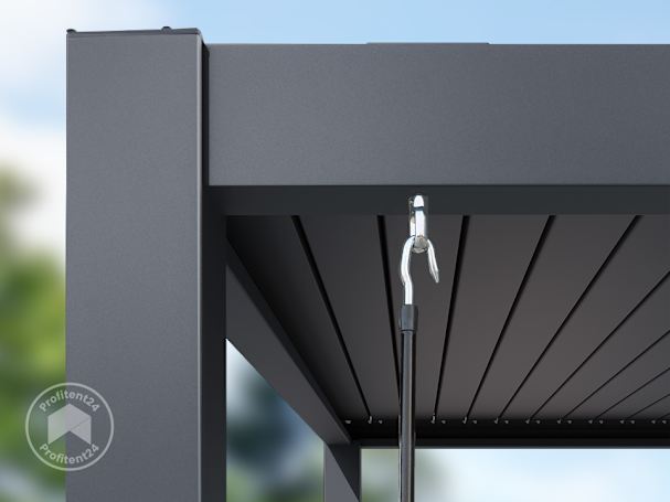 Aluminium liggers van de overkapping