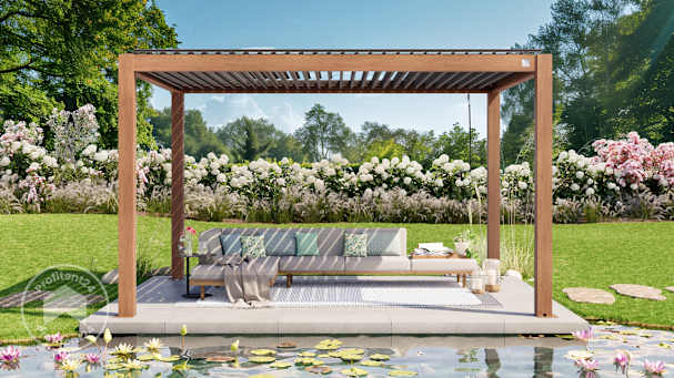 Een overkapping in de tuin van aluminium