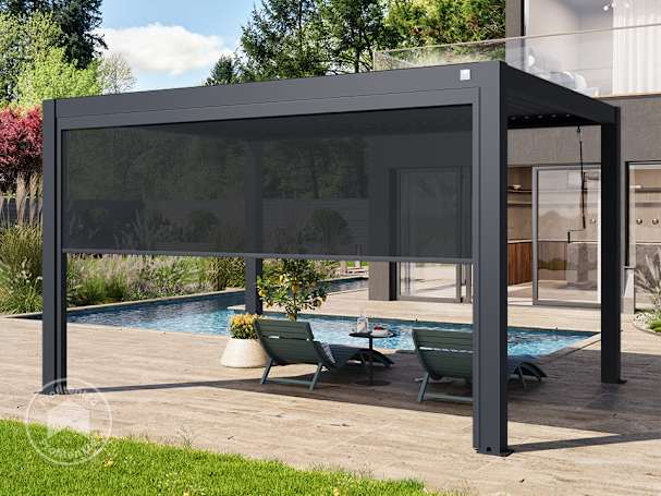 Schaduw en privacy voor de overkapping 3x4