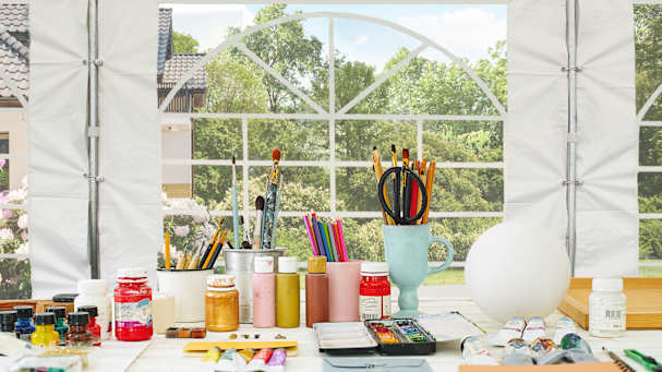 Ein Partyzelt als Kreativraum nutzen