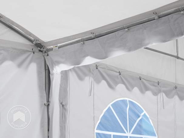 Detailbild einer Partyzelt-Verbindungsrinne