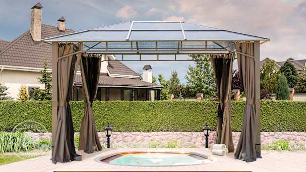 Den Gartenpavillon als Whirlpool-Überdachung einsetzen