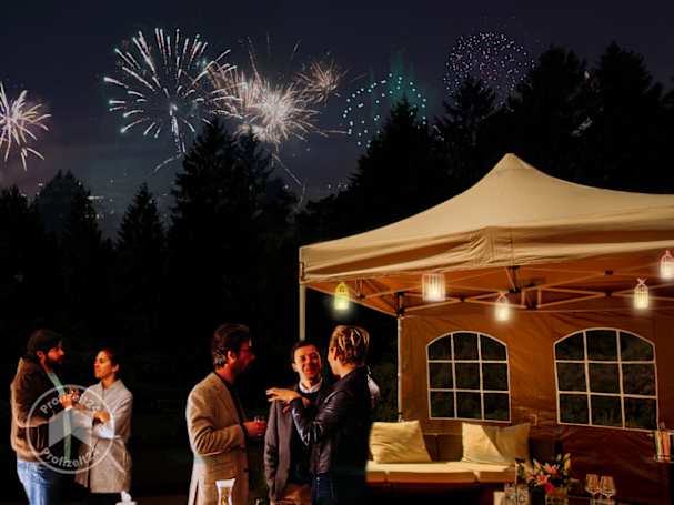 Silvester im Garten mit Faltpavillon feiern