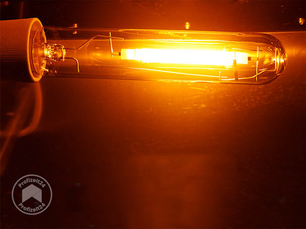 Im Gewächshaus eine Natriumdampflampe aufstellen