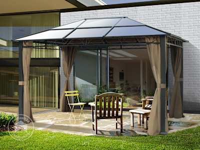 Einen Gartenpavillon auf der Terrasse aufstellen