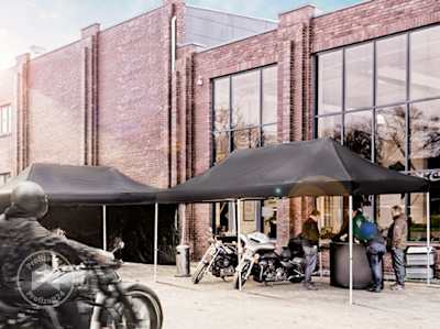 Der robuste Faltpavillon 3x6 m aus Stahl