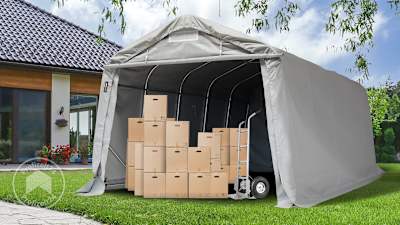 Möbel in der Zeltgarage einlagern