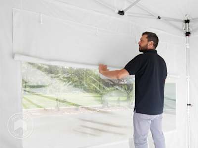 Faltpavillon 3x3 m mit großen Panorama-Seitenteilen