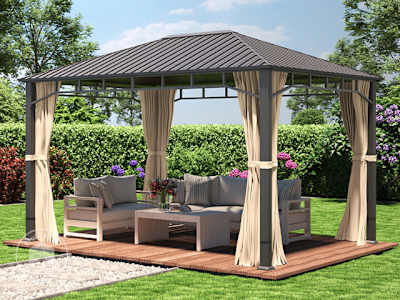 Ein eleganter Sunset Superior Gartenpavillon