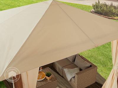 Stabiler Gartenpavillon mit dekorativem Softtop-Dach