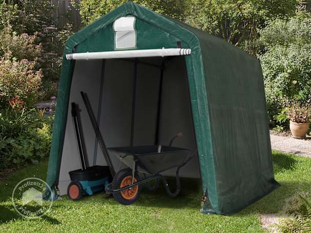 Mobile Zeltgarage als wetterfestes Gerätezelt
