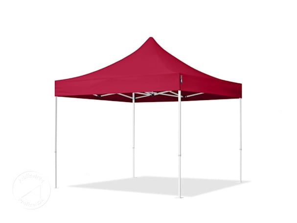 Ein Faltpavillon in Rot