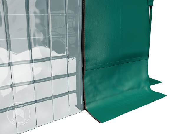 Ein transparenter PVC-Streifenvorhang für das Weidezelt