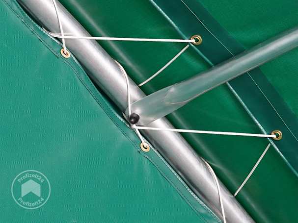 Ein robustes Weidezelt mit integriertem Planenspannsystem