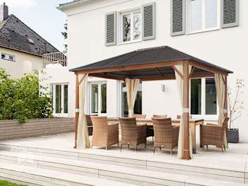 Die Terrasse mit einem Pavillon überdachen