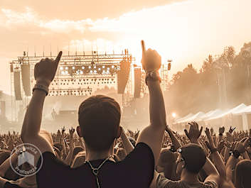 Zelte für Festivals einsetzen