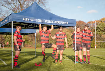 Faltpavillons beim Rugby