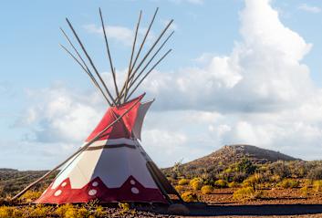 Ein Tipi-Zelt damals