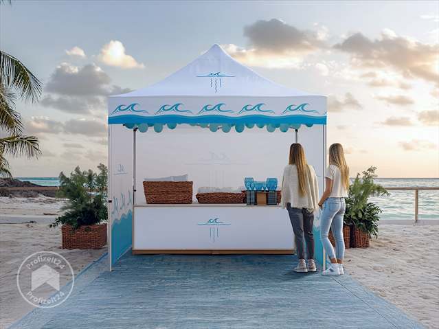 Verkaufsstand individuell bedruckt