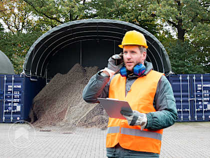 Container-Überdachung fürs Fahrsilo