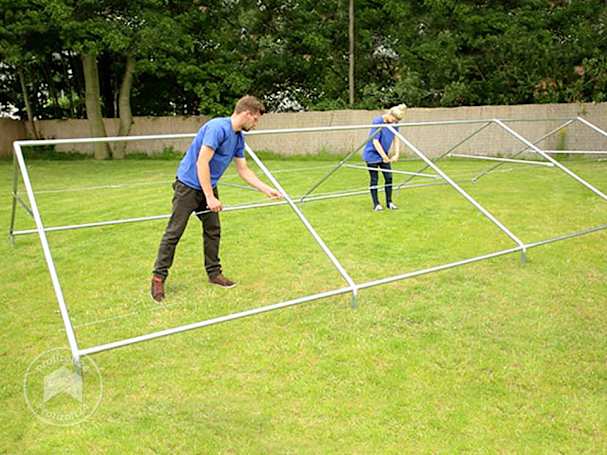 Das stabile Partyzelt 6x12 m aufbauen