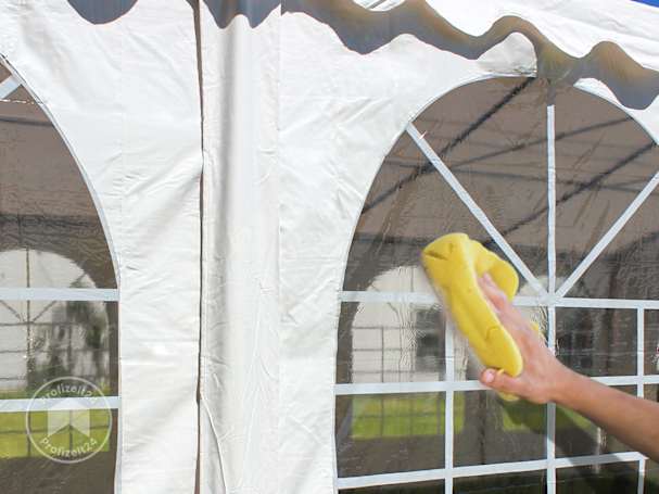 Das Partyzelt ordentlich reinigen