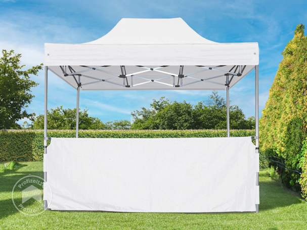 Mobiler Faltpavillon mit halbhoher Seitenwand