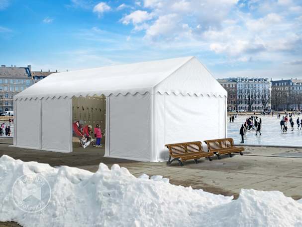 Blickdichte Lagerzelte als optimale Umkleide beim Eislauf-Sport