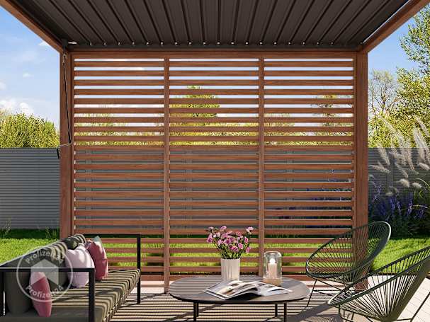 Pergola-Lamellenwand: flexibel & ästhetisch