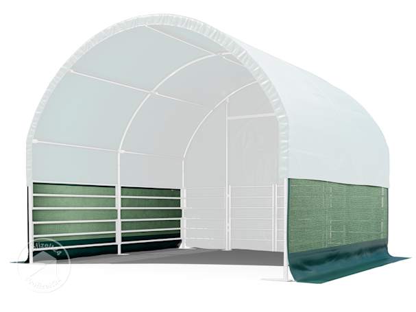 Das Windschutznetz: der Windschutz für die Längsseiten