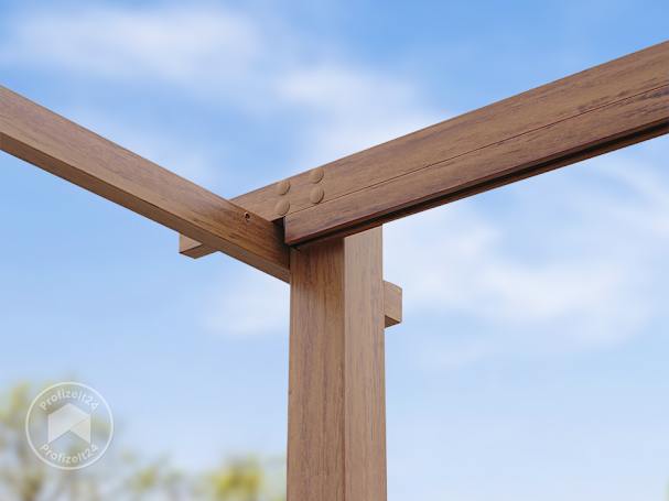 Die Pfosten der Pergola montieren