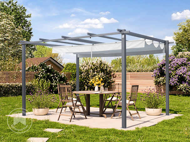 Kiváló minőségű 3x4 m-es pergola vásárlása antracit színben