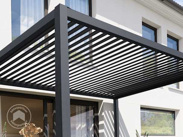 Stabil pergola állítható lamellás tetővel