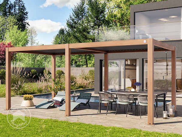 3x6 m-es pergola állítható fém lamellákkal