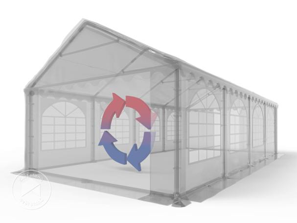 Příjemné klima uvnitř párty stanu