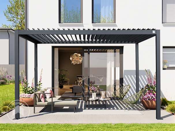 Köp en pergola i träutseende